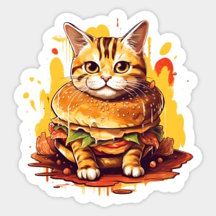 Burger Cat Sticker